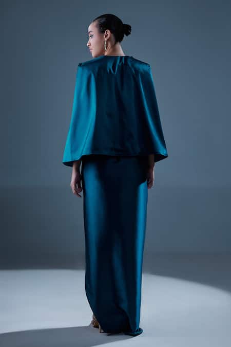 Manika Nanda Erica Draped Gown With Embroidered Blazer 