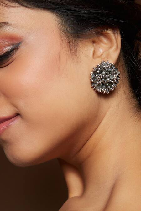 Aasira Handmade Gold Tone Silver Earrings
