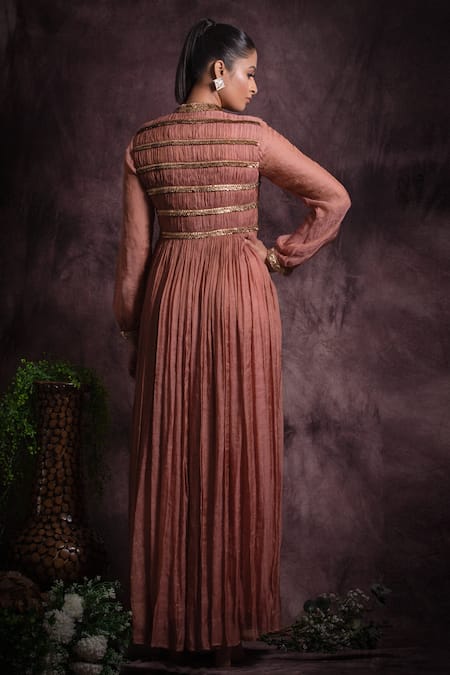 Shop Abstract By Megha Jain Madaan Pink Modal, Silk, Cotton, Satin Sequins, Floral Embroidered Jacket With Palazzo at Aza Fashions Shop_Abstract By Megha Jain Madaan_Pink Modal, Silk, Cotton, Satin Sequins, Floral Embroidered Jacket With Palazzo _at_Aza_Fashions