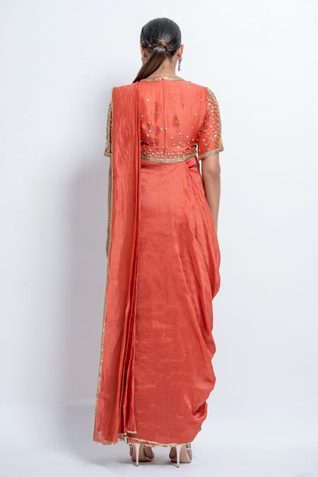 Abstract By Megha Jain Madaan Pre-Stitched Concept Saree Dress 