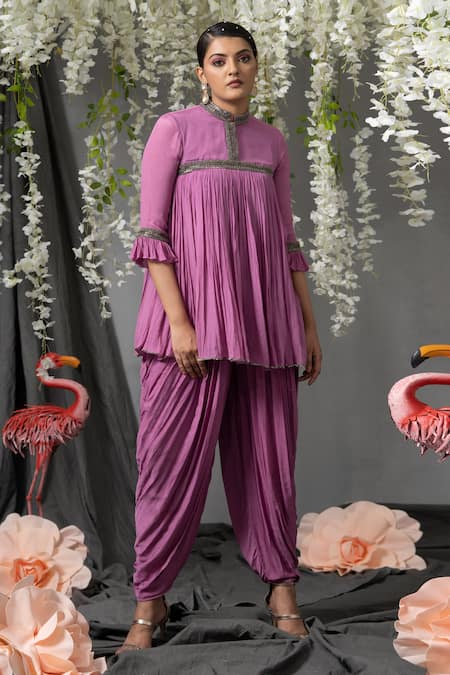 ABSTRACT BY MEGHA JAIN MADAAN Flared Gathered Top & Dhoti Pant Set 