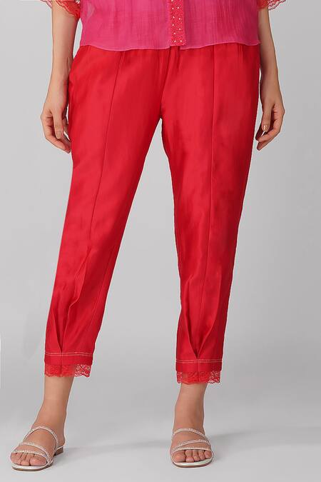 Buy_Devyani Mehrotra_Magenta Chanderi Embellished Sequins Starry Sky Two-tone Shirt And Salwar Pant Set_Online_at_Aza_Fashions