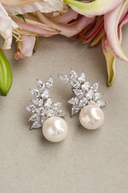 Mozaati Sorin Floral Embellished Earrings 