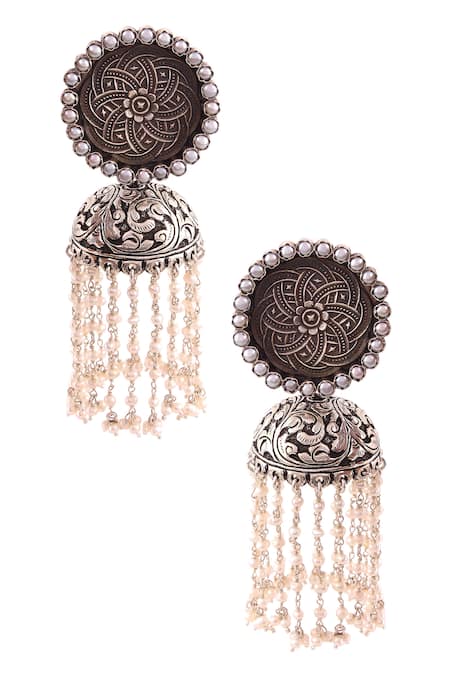 Buy Gold plated Imitation Jewelry Real AD Stones Daily Wear Jhumka Earrings  online - Griiham