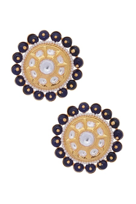 Moh-Maya By Disha Khatri Kundan & pearl stone stud earrings 