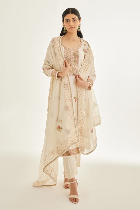 Shyam Narayan Prasad Zardozi Work & Printed Kurta Pant Set 