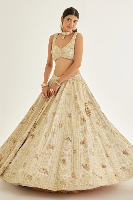 Wedding Ghagra Choli Zari Embroidery Work Bridal Lehenga Choli – Lady India