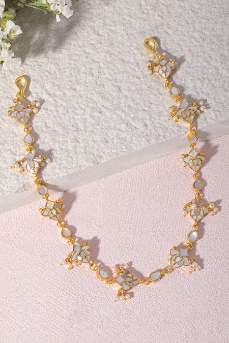 Namasya Mother Of Pearl Embellished Sheeshphool 