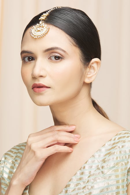 Nepra By Neha Goel Kundan Studded Maangtikka 