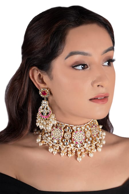 Riana Jewellery Floral Stone Chandbalis 