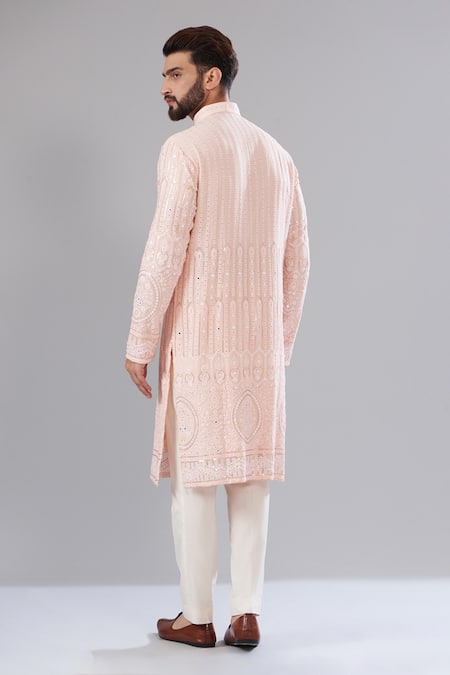 Kasbah Chikankari Embroidered Pastel Kurta 
