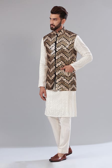 Kasbah Leather Work Embroidered Jacket 