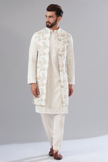 Buy Aany's Culture Sea Green Floral Pattern Polyester Wedding Nehru Jacket  (Koti) M Online at Best Prices in India - JioMart.