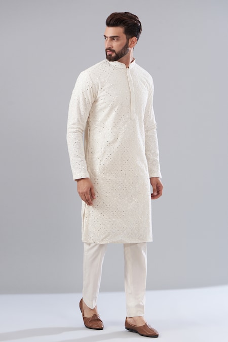 Kasbah Chikankari Thread Embroidered Kurta Set 