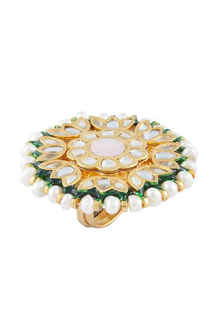 Vivinia By Vidhi Mehra Kundan Statement Ring 