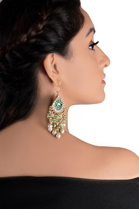Riana Jewellery Teardrop Stone Danglers 