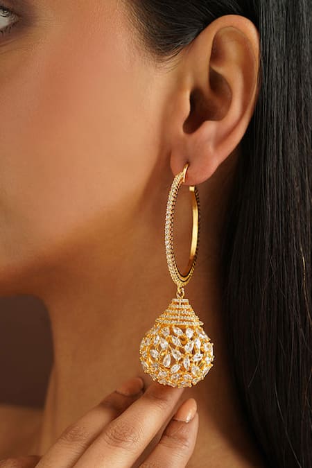SILVER TONED DROP EARRINGS WITH DOTTED BLOCK & CYAN ACRYLIC TRIANGLE W –  Suhani Pittie
