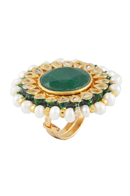 Vivinia By Vidhi Mehra Kundan Studded Ring 