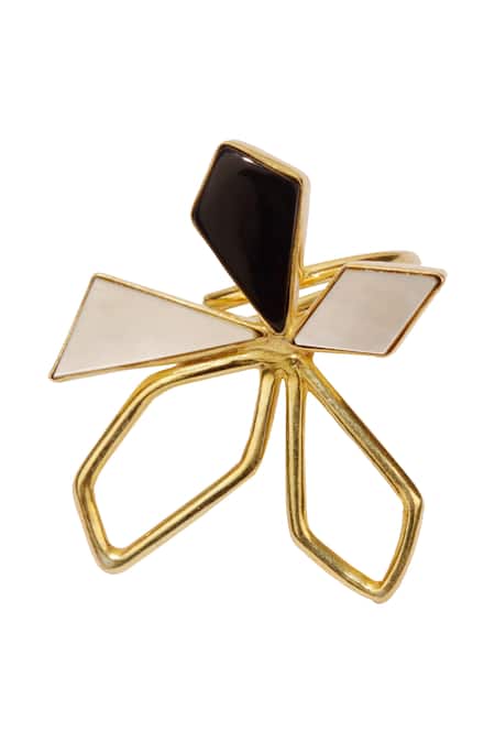 Varnika Arora Curlicue Handmade Floral Stone Ring 