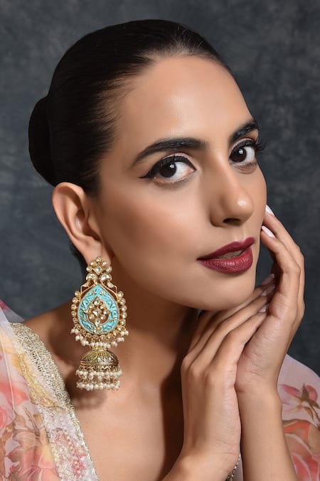 SWABHIMANN Kundan Embellished Jhumkas 