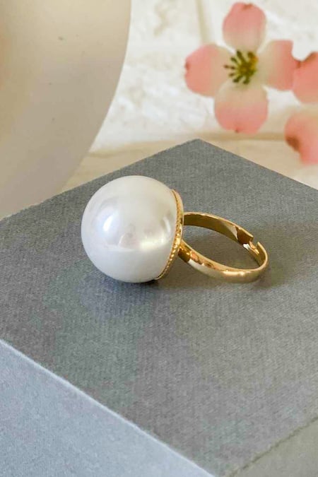 Black Pearl Rings Diamonds | Black White Pearl Rings | Adjustable Black Pearl  Ring - Rings - Aliexpress