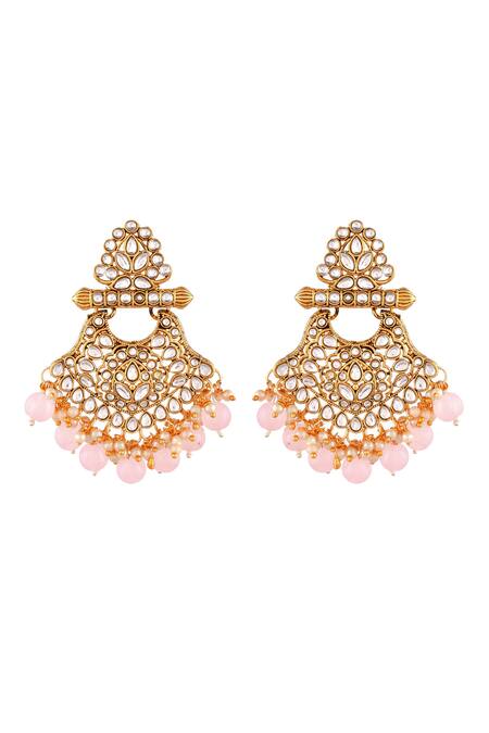 Ishhaara_Pink Crystals, Beads Choker Necklace Set_at_Aza_Fashions