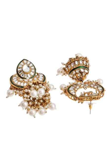 Shop_Ishhaara_White Stones, Beads Encrusted Choker Set_Online_at_Aza_Fashions