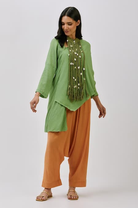 Nidzign Couture Macrame Embroidered Long Necklace 