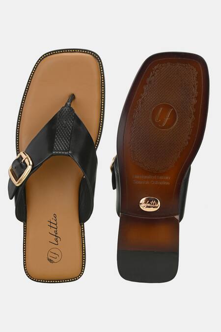Shop_Lafattio_Black Buckled Slippers  