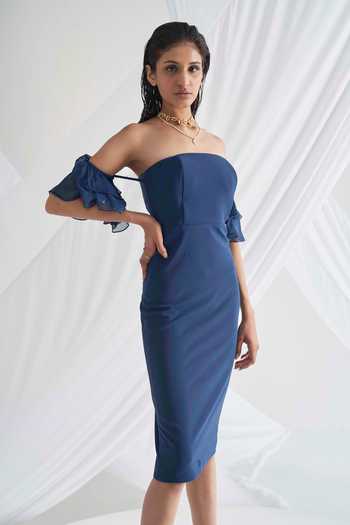 open lace back dress Lucca One Shoulder Organza Bodycon Mini Dress main image 1