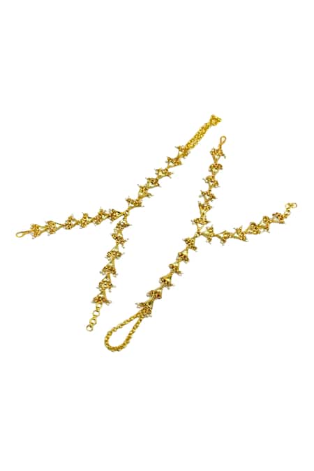 Minaki Geometric Kundan Hathphool - Set of 2 