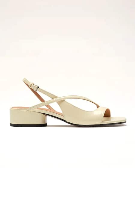 Shop Sephyr Cream Sabina Geometric Cross Block Heels at Aza Fashions Shop_Sephyr_Cream Sabina Geometric Cross Block Heels _at_Aza_Fashions