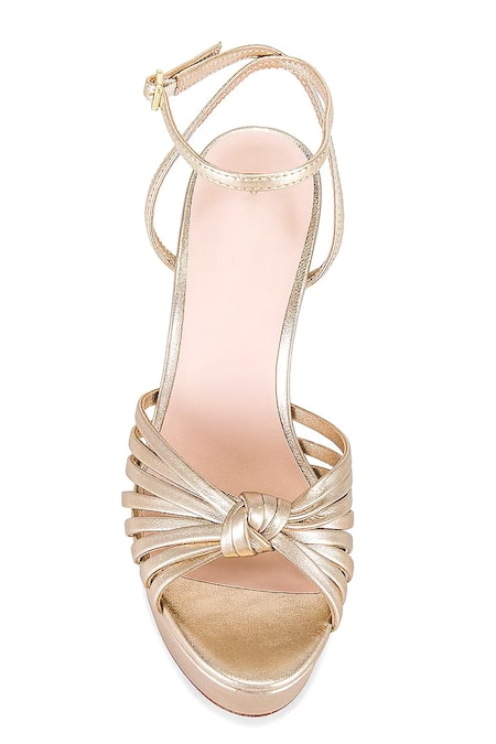 Shop Sephyr Gold Camilla Metallic Finish Heels at Aza Fashions Shop_Sephyr_Gold Camilla Metallic Finish Heels _at_Aza_Fashions