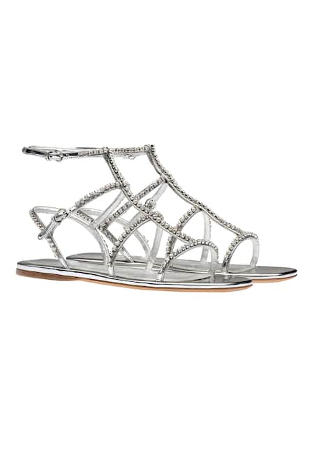 Shop_Sephyr_Silver Luna Flats _at_Aza_Fashions