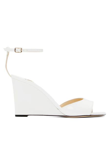 Buy Sephyr White Embroidery Alba Square Toe Wedges Online at Aza Fashions Buy_Sephyr_White Embroidery Alba Square Toe Wedges _Online_at_Aza_Fashions