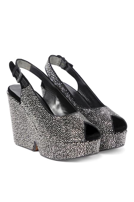 Sephyr Neoma Swarovski Studded Wedges 