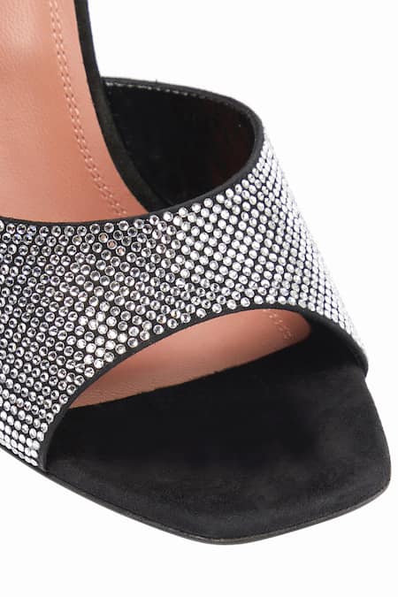 Buy_Sephyr_Black Crystals Serena Velvet Embellished Wedges _Online_at_Aza_Fashions