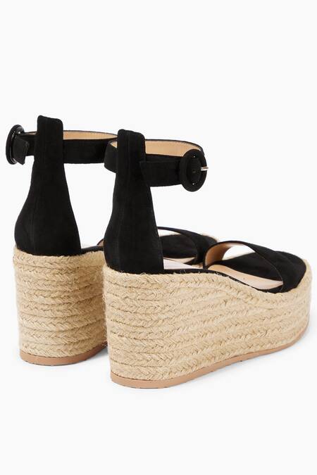 Sephyr Black Embroidery Silvana Thread Wedges Online at Aza Fashions Sephyr_Black Embroidery Silvana Thread Wedges _Online_at_Aza_Fashions