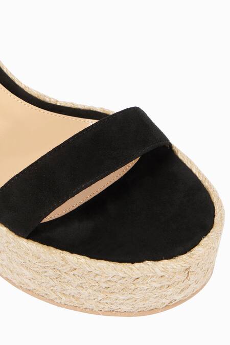 Buy Sephyr Black Embroidery Silvana Thread Wedges Online at Aza Fashions Buy_Sephyr_Black Embroidery Silvana Thread Wedges _Online_at_Aza_Fashions