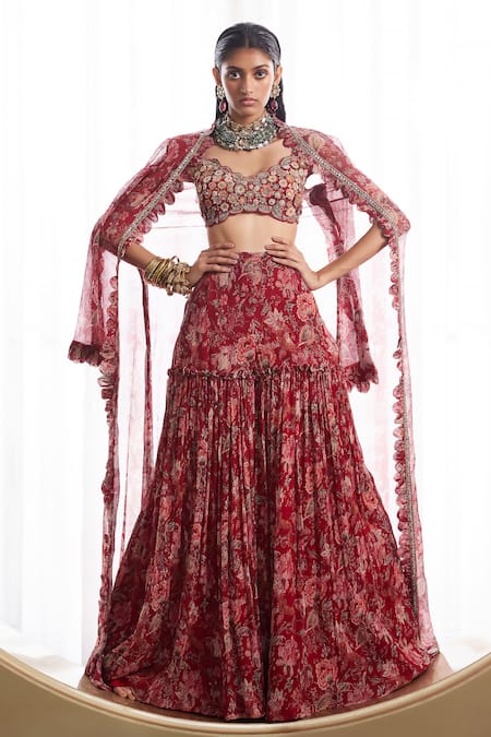 Ridhima Bhasin Rosalind Vintage Print Jacket & Sharara Set 