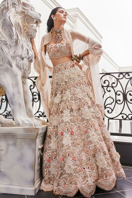 Ridhima Bhasin Aurora 3D Floral Embroidered Bridal Lehenga Set 