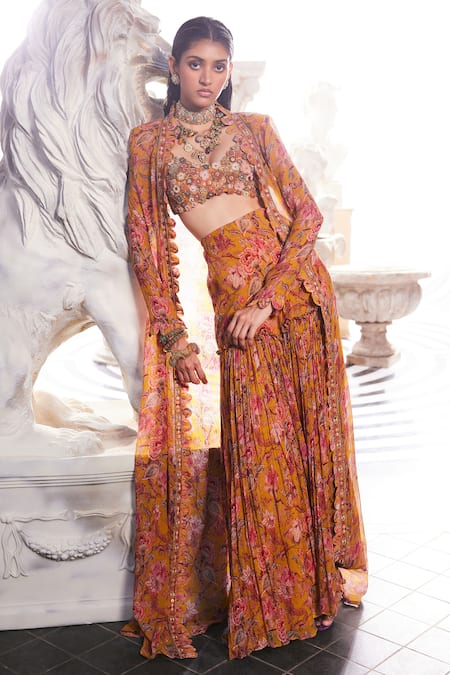 Ridhima Bhasin Amara Liberty Print Cape Pant Set 