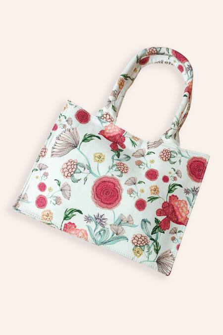 Payal Singhal Accessories White Gulbagh Prints Flower Gift Hamper Online at Aza Fashions Payal Singhal Accessories_White Gulbagh Prints Flower Gift Hamper _Online_at_Aza_Fashions