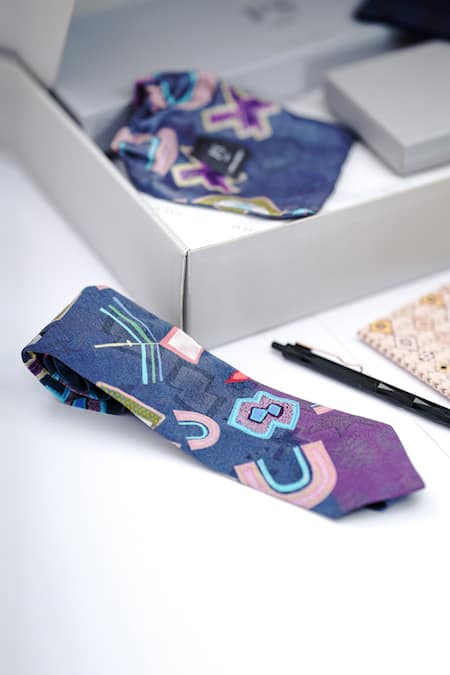 Payal Singhal Accessories_Purple Ikat Star Print Gift Hamper _Online_at_Aza_Fashions