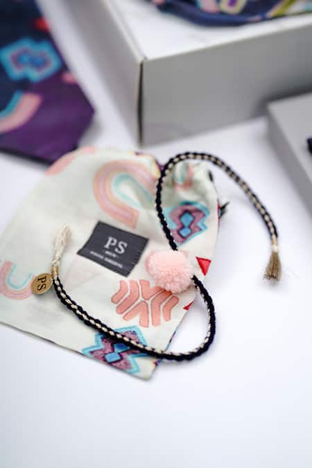 Shop_Payal Singhal Accessories_Purple Ikat Star Print Gift Hamper _Online_at_Aza_Fashions