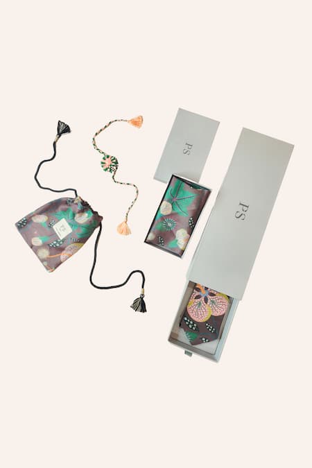 Payal Singhal Accessories Brown Abutilon Print Gift Hamper 