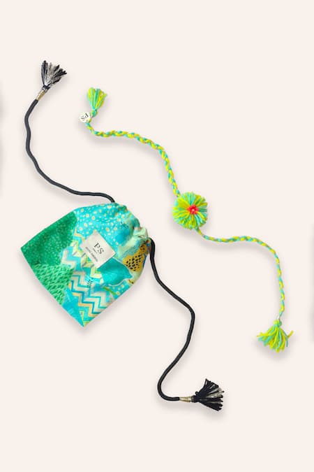 Payal Singhal Accessories_Blue Tassels Kuno Print Gift Hamper With Rakhi _Online_at_Aza_Fashions