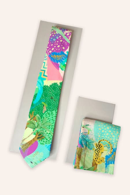 Buy_Payal Singhal Accessories_Blue Tassels Kuno Print Gift Hamper With Rakhi _Online_at_Aza_Fashions