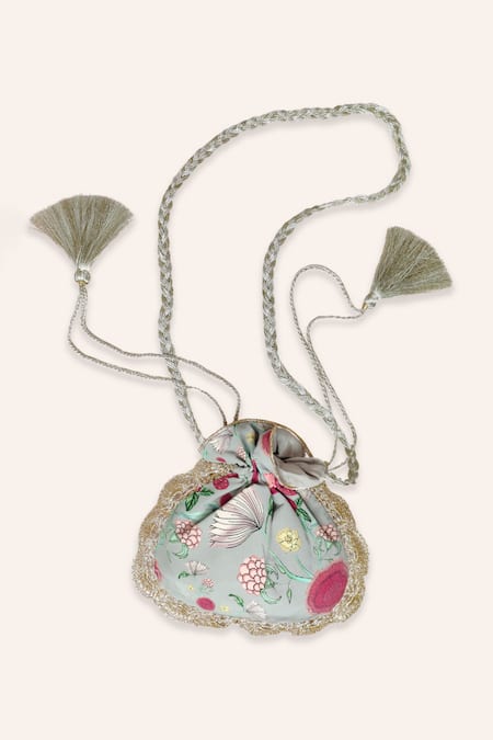 Buy_Payal Singhal Accessories_White Lace Gulbagh Print Hair Accessories Set_Online_at_Aza_Fashions