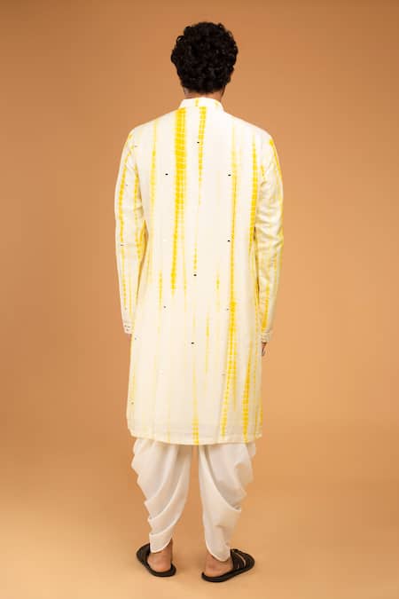 Chatenya Mittal Mirror Embroidered Yellow Kurta Set 